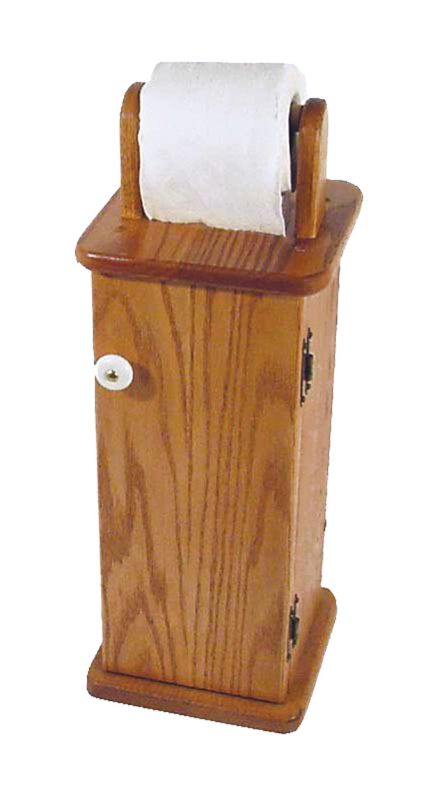 Solid Oak Toilet Paper Holder and Storage Cabinet No Design. Luxcraft