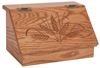 Picture of Solid Wood Bread Box with Wheat Carving