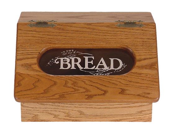 Picture of Solid Wood Bread Box with Slant Top