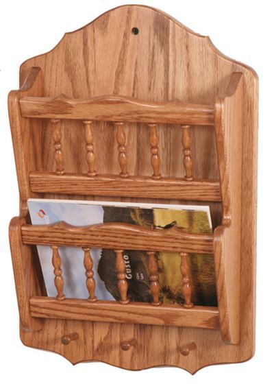 Picture of Solid Wood Mail Organizer 2 Tier Wall Mount