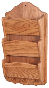 Picture of Solid Wood Mail Organizer 3 Tier Vertical Wall Mount
