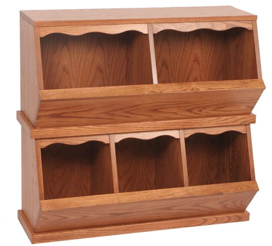 Picture of  Oak Stackable Toy Storage Bins 