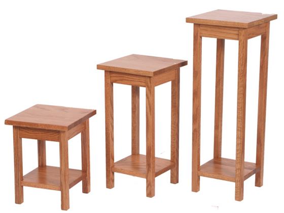 Picture of Solid Oak Plant Stand Set
