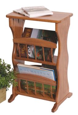 Picture of Solid Oak Amish made Double Magazine Rack End Table