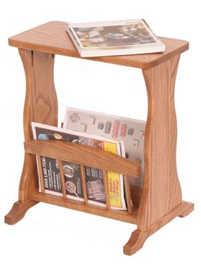 Picture of Solid Oak Magazine Rack End Table