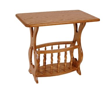 Picture of Solid Oak Magazine Rack End Table Rectangle Top