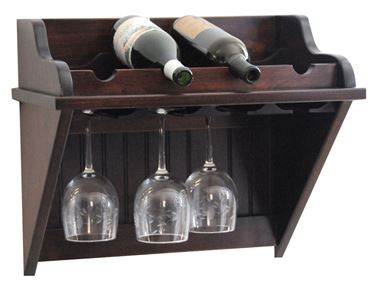 Picture of 4 Bottle Wine Shelf and Stemware Rack