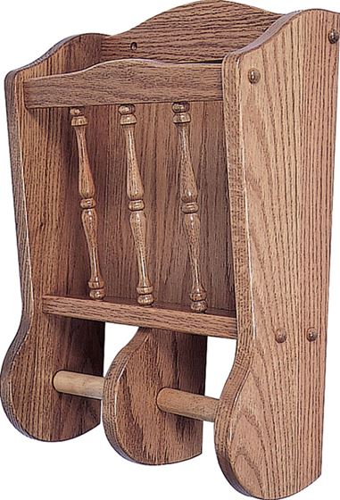 Picture of Solid Wood Magazine Rack and Toilet Paper Roll Holder Wall Mount
